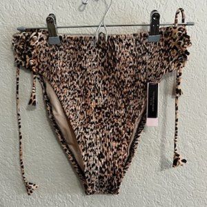NEW🤎Victoria’s Secret Ruched High-cut Animal Print Side Tie Bikini Bottom